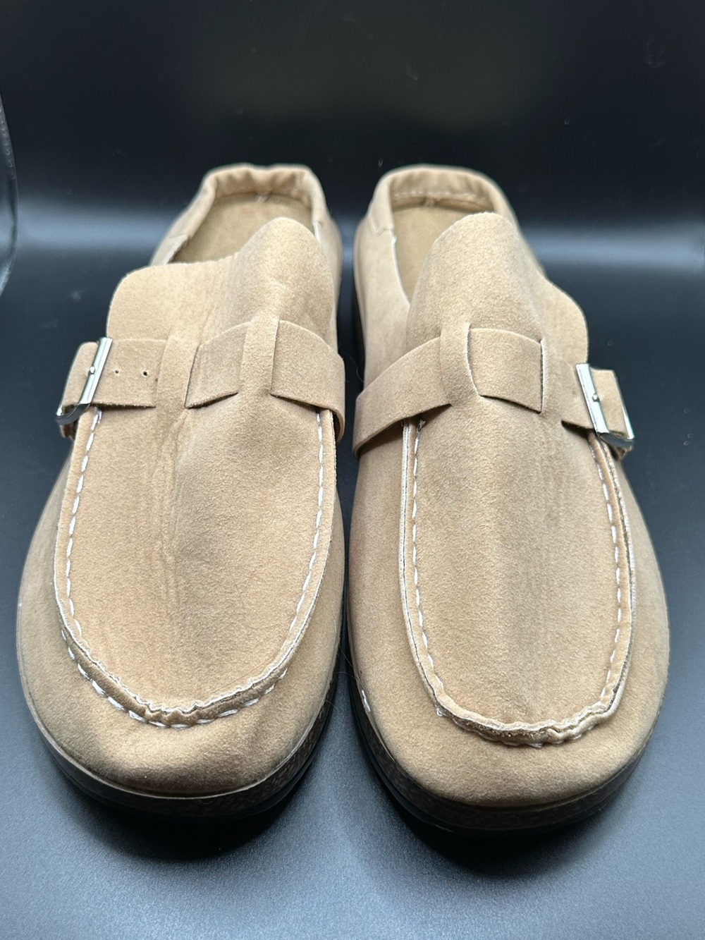 You make it easy slides-tan , size 11